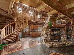 View from living room into kitchen